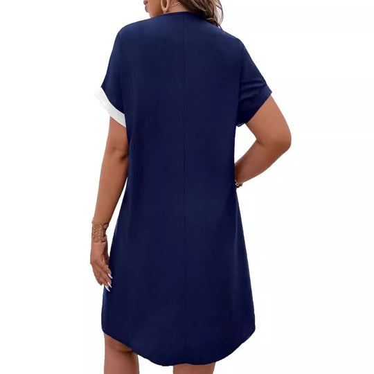 Damen Blusenkleid mit floralem Druck und kurzem Arm Heidi-Mode