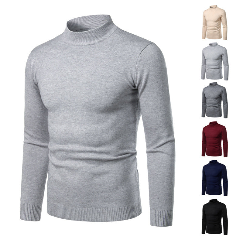 Herren warme Rollkragenpullover aus feinem Strickmaterial Heidi-Mode