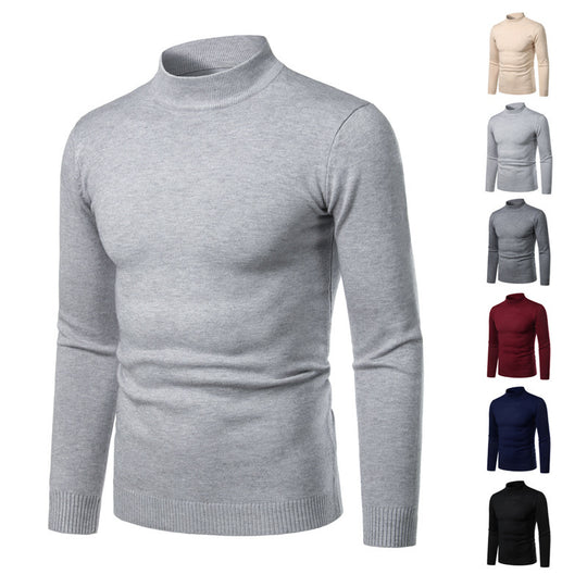 Herren warme Rollkragenpullover aus feinem Strickmaterial Heidi-Mode