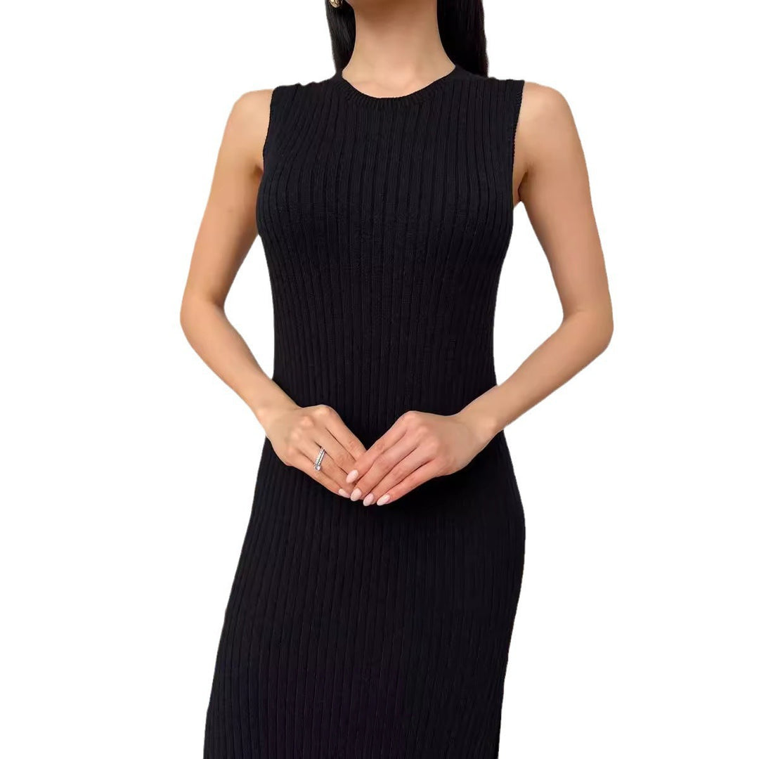 Damen Rippstrick-Midi-Kleid mit Stehkragen Heidi-Mode