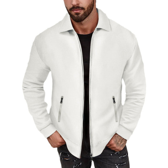 Herren modische Sweatjacke mit strukturierter Oberfläche und praktischen Reißverschlusstaschen Heidi-Mode