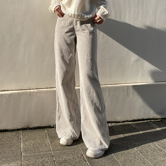 Damen Bequeme und stilvolle Cordhose mit weitem Bein Heidi-Mode