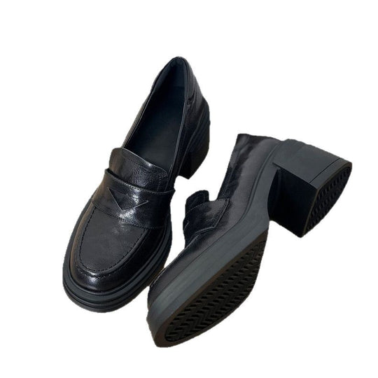 Damen Elegante Loafers mit dicker Gummisohle und weichem Leder Heidi-Mode