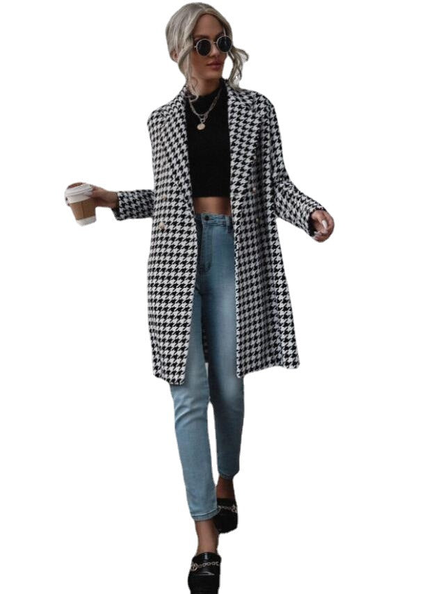 Damen Karierter Longblazer mit elegantem Schnitt Heidi-Mode