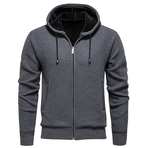 Herren sportliche Fleecejacke mit hohem Kragen und Reißverschluss Heidi-Mode