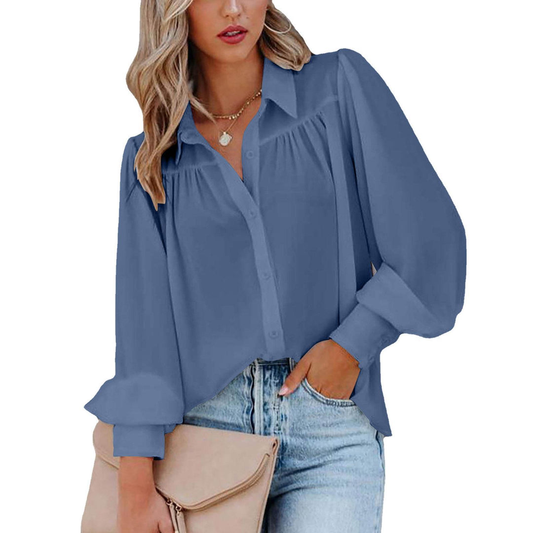 Damen Bluse mit voluminösen Ärmeln und eleganten Rüschendetails Heidi-Mode