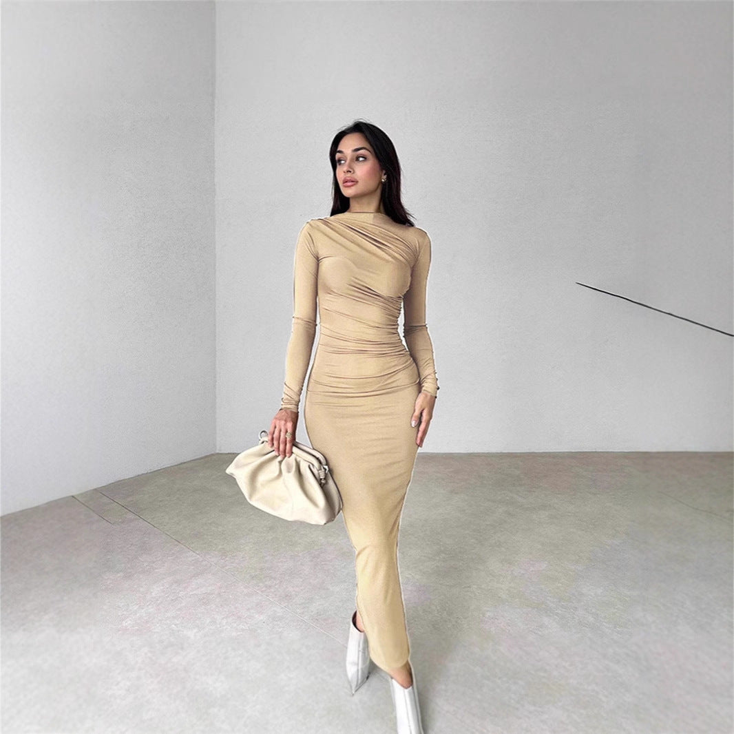 Damen Elegantes Wickelkleid mit langen Ärmeln und figurbetonendem Schnitt Heidi-Mode