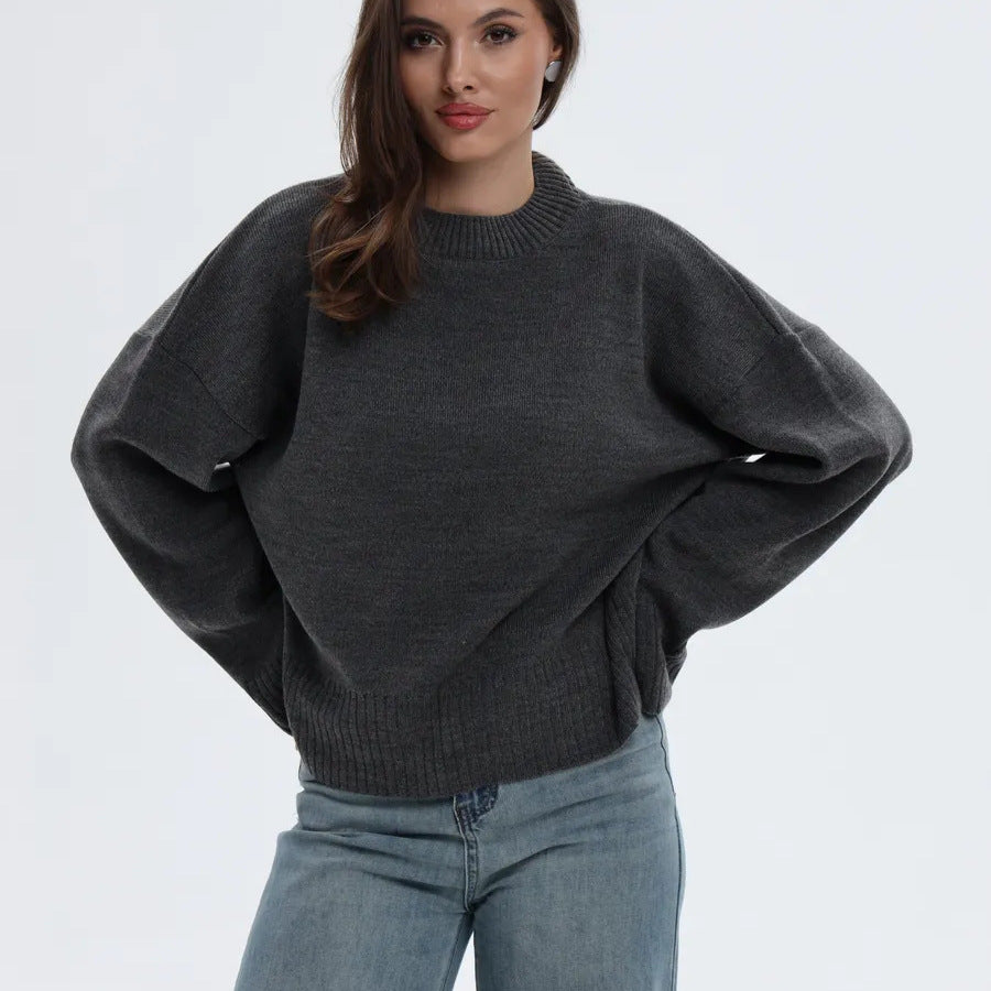 Damen Bequemer Pullover mit Oversized-Schnitt und breiten Ärmeln Heidi-Mode
