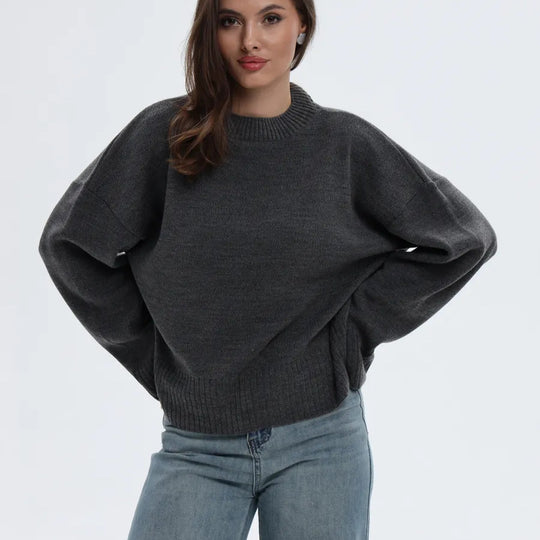 Damen Bequemer Pullover mit Oversized-Schnitt und breiten Ärmeln Heidi-Mode