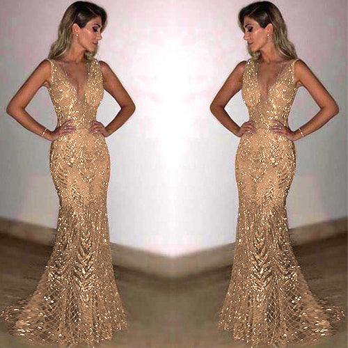 Damen Elegantes Abendkleid mit schimmernden Pailletten und figurbetontem Schnitt Heidi-Mode
