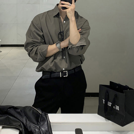 Herren Oversize-Hemd aus atmungsaktiver Baumwolle mit lässigem Schnitt Heidi-Mode