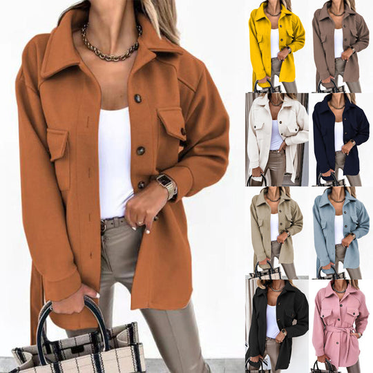 Damen Overshirt-Jacke mit praktischen Taschen und modernem Schnitt Heidi-Mode