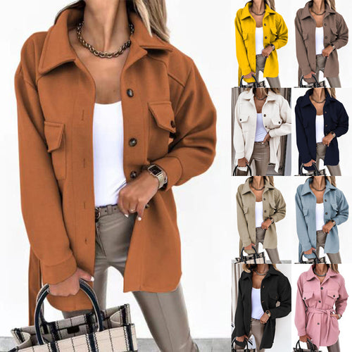 Damen Overshirt-Jacke mit praktischen Taschen und modernem Schnitt Heidi-Mode