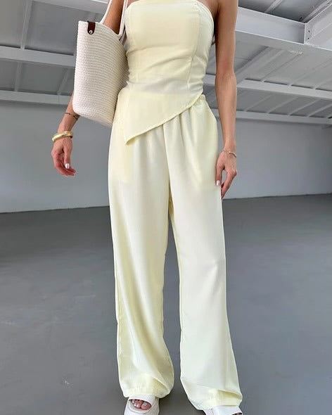 Damen Elegantes Jumpsuit mit asymmetrischem Schnitt und verführerischem Oberteil Heidi-Mode