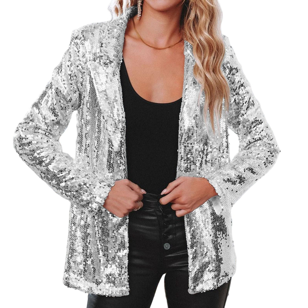 Damen Glitzerblazer mit schimmernden Pailletten und elegantem Schnitt Heidi-Mode