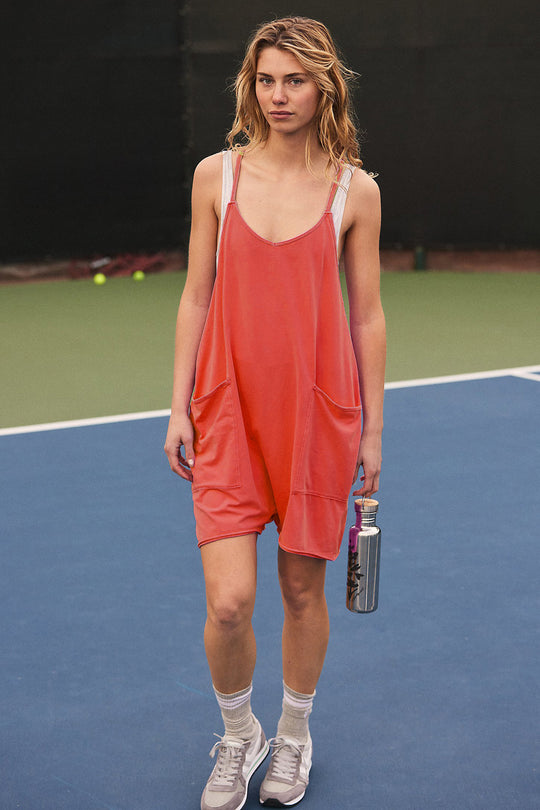 Damen sportlicher Jumpsuit mit praktischen Taschen und weitem Schnitt Heidi-Mode