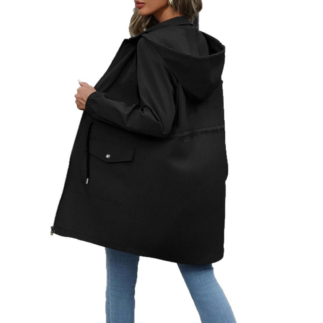 Damen Freizeitjacke mit verstellbarem Bund und Kapuze Heidi-Mode