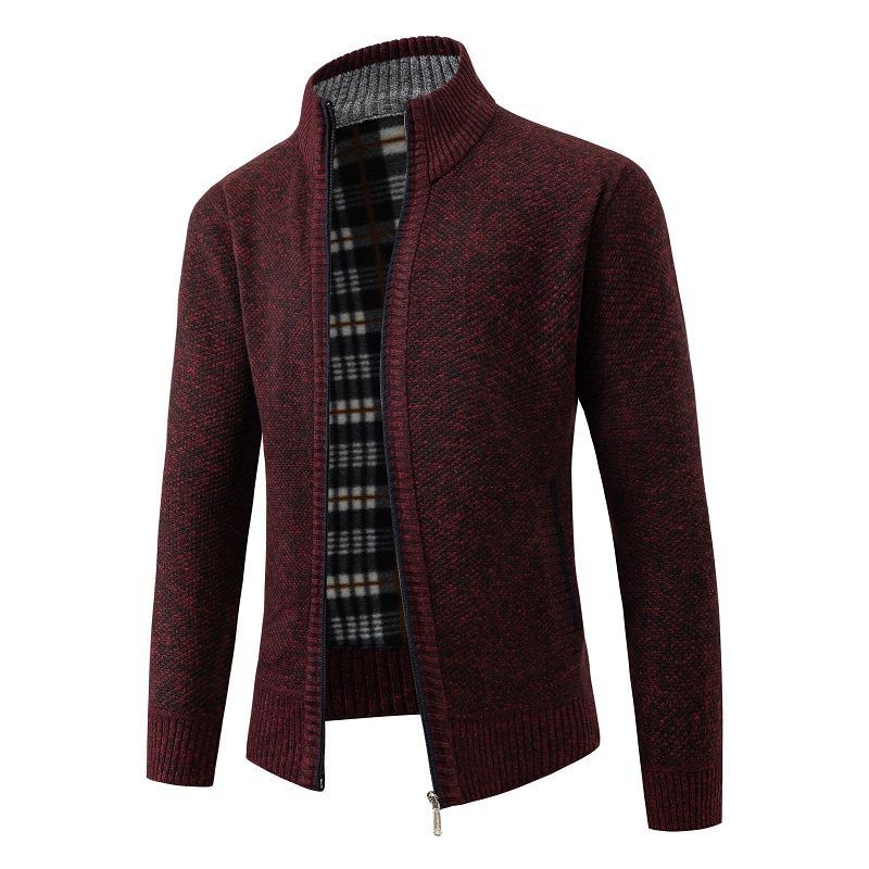 Herren modische Strickjacke mit hohem Kragen und hohem Komfort Heidi-Mode