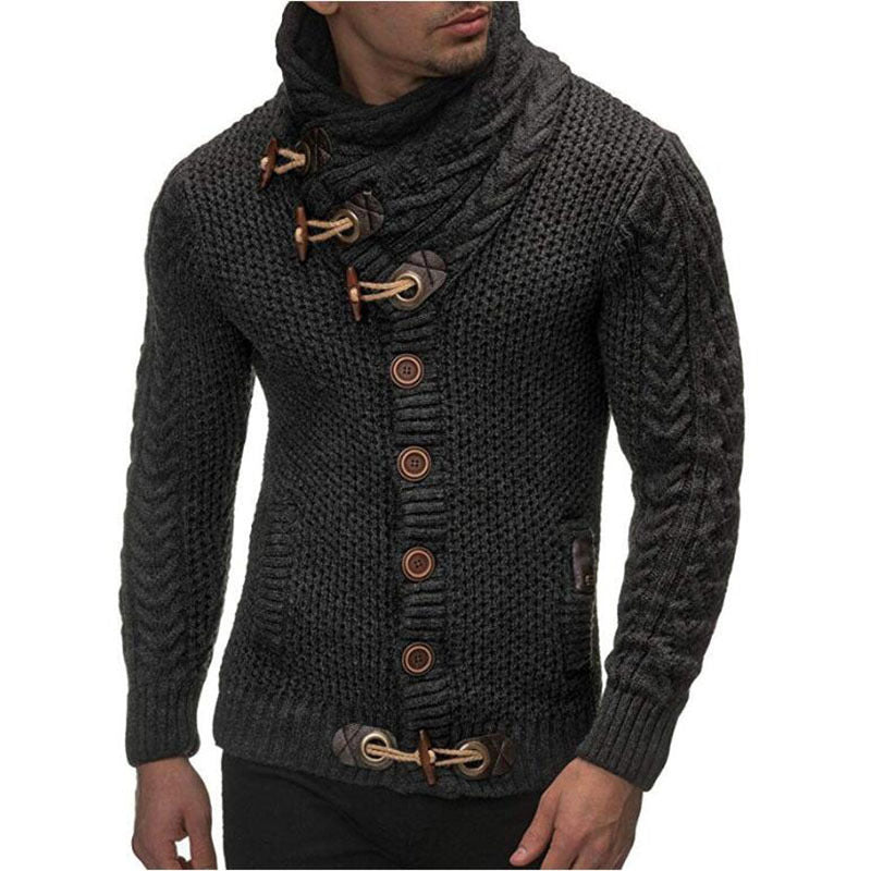 Herren Strickjacke mit asymmetrischem Kragen Heidi-Mode