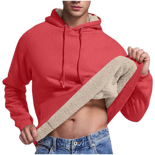 Herren Fleece-Kapuzenpullover mit innenliegendem Kuschelfutter Heidi-Mode