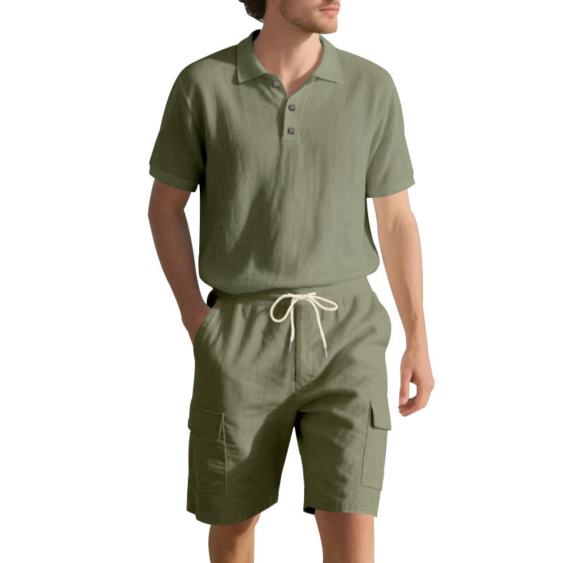 Herren Freizeit-Set mit atmungsaktivem Polo-Shirt und komfortablen Shorts Heidi-Mode
