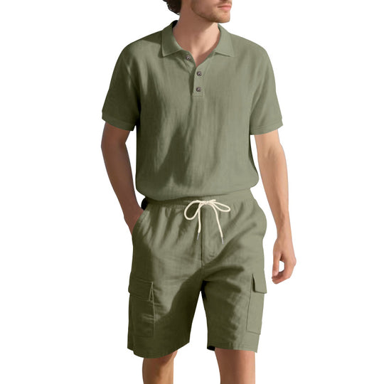 Herren Freizeit-Set mit atmungsaktivem Polo-Shirt und komfortablen Shorts Heidi-Mode