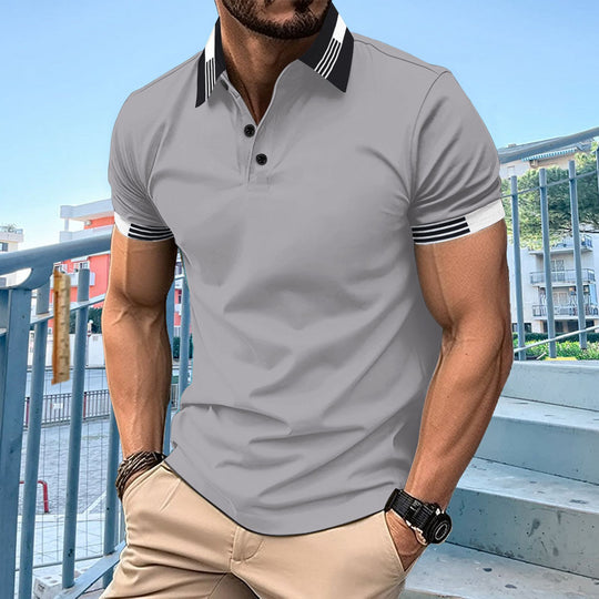 Herren Polo-Shirt mit sportlichem Kragen und modischen Akzenten Heidi-Mode