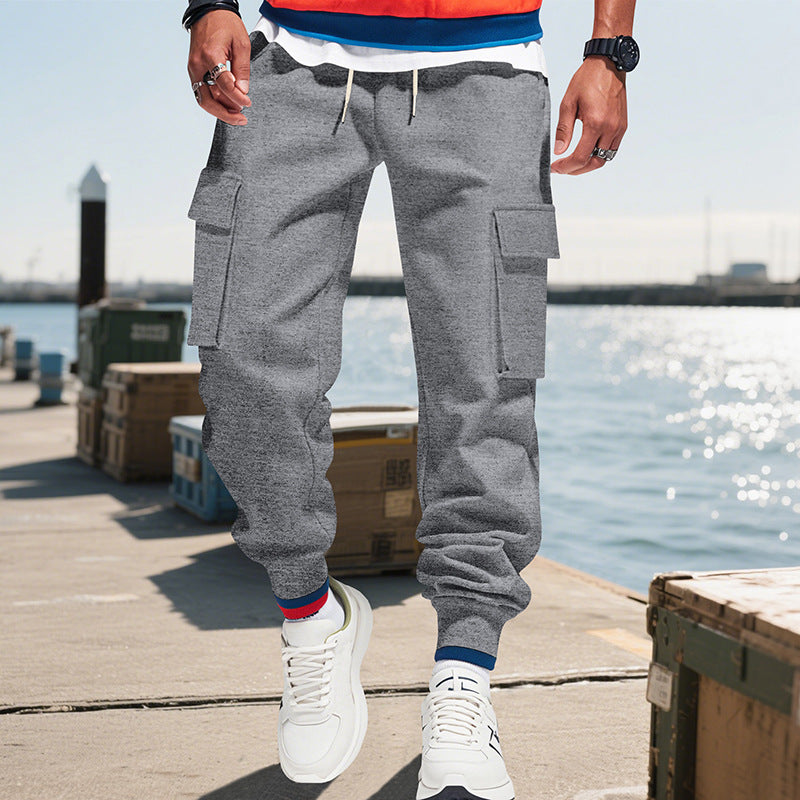 Herren Cargo-Jogginghose mit praktischen Reißverschlusstaschen und elastischem Bund Heidi-Mode