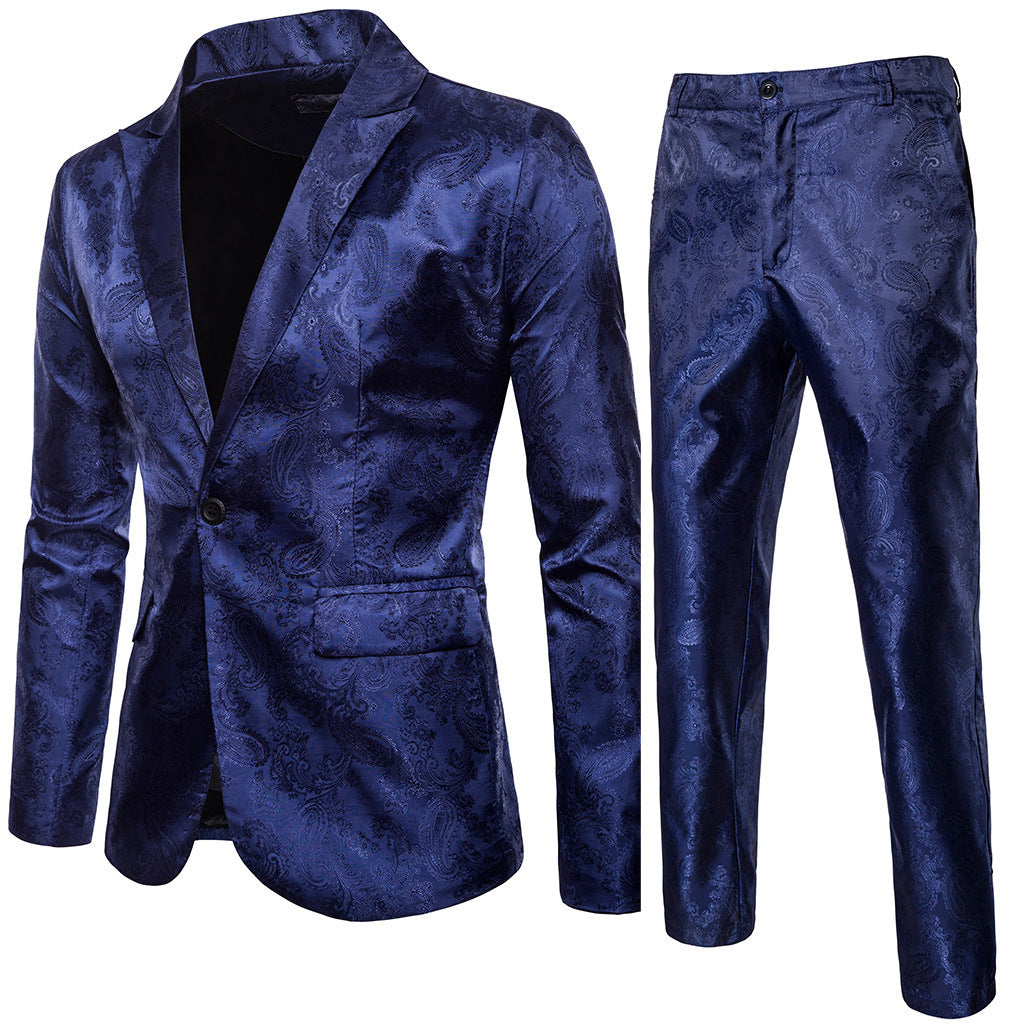 Herren elegantes Anzug-Set mit feinem Paisleymuster Heidi-Mode
