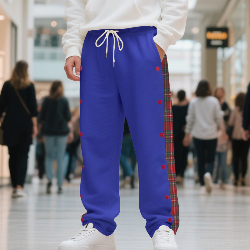 Herren Jogginghose mit seitlichen Knöpfen und pattern akzenten Heidi-Mode
