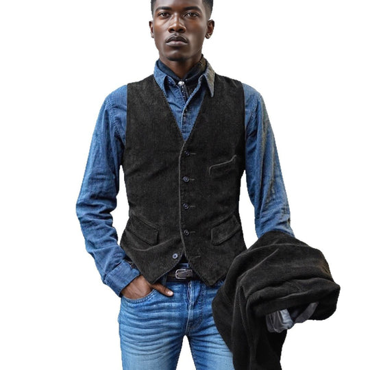 Herren elegante Weste aus Cord Heidi-Mode
