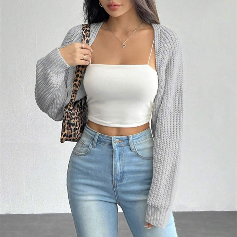 Damen Strickjacke mit lockerem Schnitt und strukturiertem Design Heidi-Mode