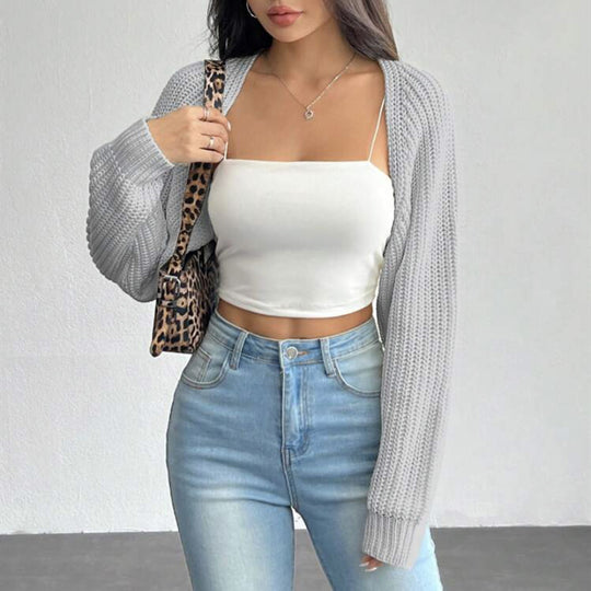 Damen Strickjacke mit lockerem Schnitt und strukturiertem Design Heidi-Mode