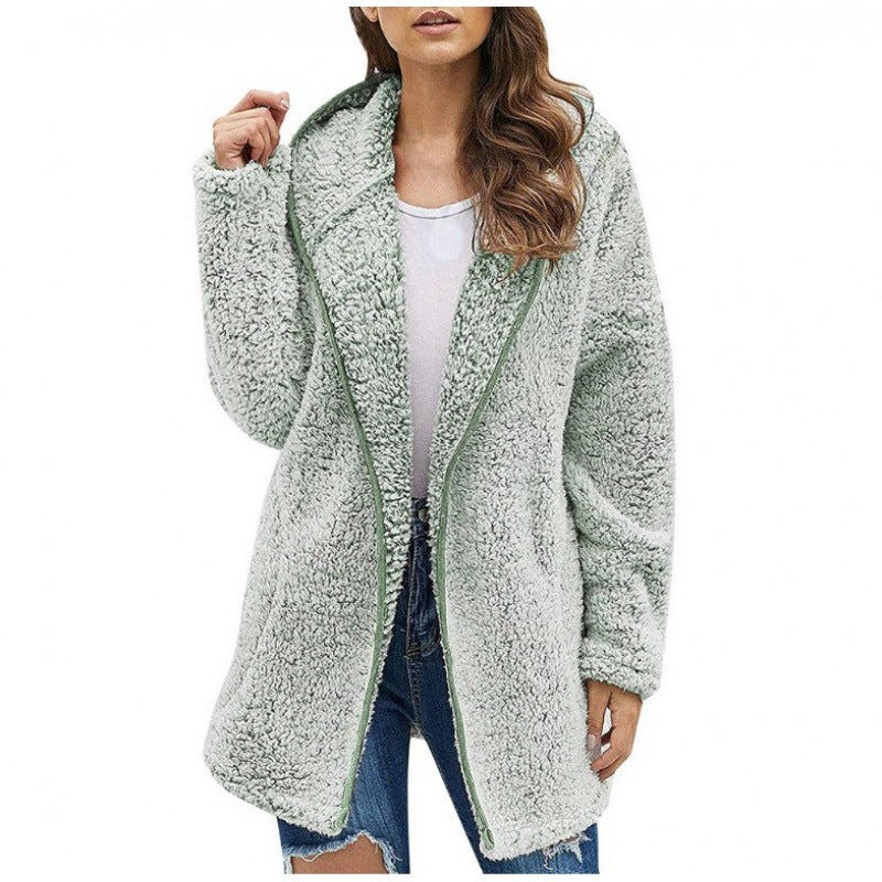 Damen kuschelige Fleecejacke mit weitem Schnitt und hochwertiger Verarbeitung Heidi-Mode