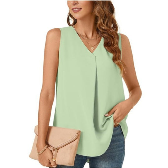 Damen Faltende Chiffon Bluse Heidi-Mode