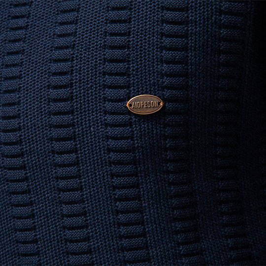 Herren Pullover mit strukturiertem Design und halbem Reißverschluss Heidi-Mode