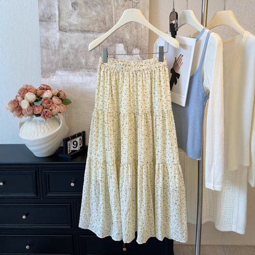Damen Maxirock mit romantischem Blumenmuster und lässigem Design Heidi-Mode
