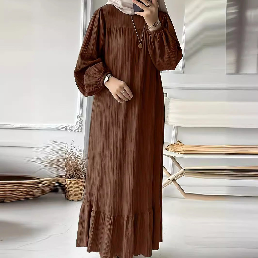 Damen Maxikleid mit waagerechtem Faltenwurf Heidi-Mode
