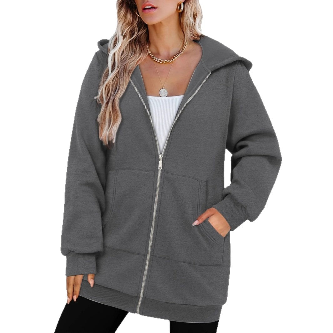 Damen Kapuzensweatjacke mit großzügigen Taschen von Heidi-Mode