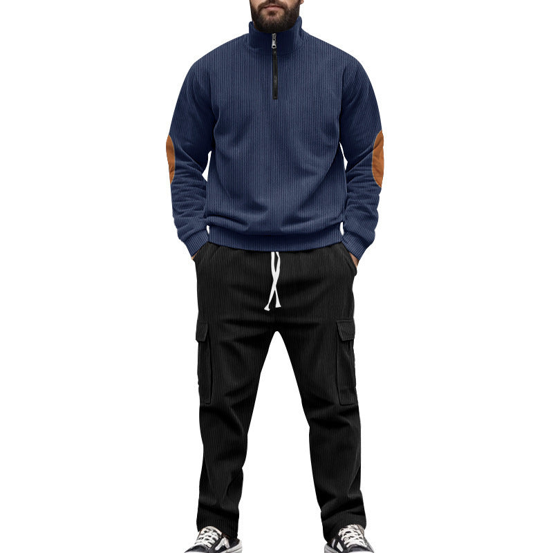 Herren sportliches Freizeitset mit Reißverschluss und praktischen Taschen Heidi-Mode