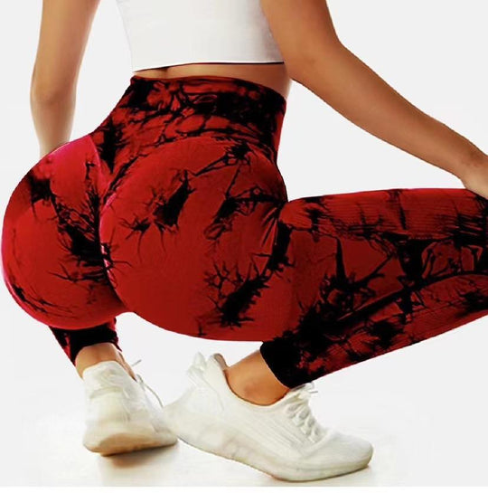 Damen Sportleggings im trendigen Grafikdesign mit hohem Bund und atmungsaktiven Materialien Heidi-Mode