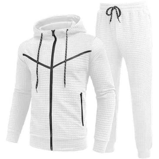 Herren Fleece-Jogginganzug mit strukturiertem Design Heidi-Mode