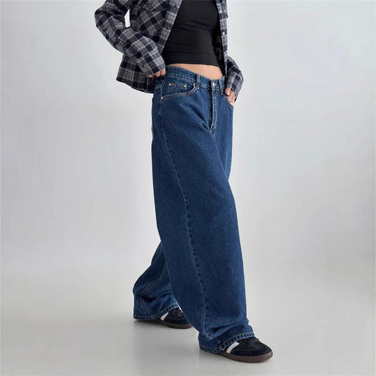 Damen Hochtaillierte Baggy-Jeans Heidi-Mode
