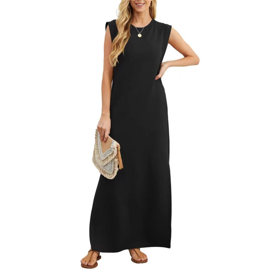Damen Maxikleid mit modernem Schnitt und ärmellosem Design Heidi-Mode