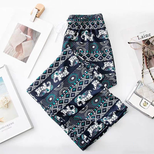 Damen Haremshose mit buntem Elefantenmuster Heidi-Mode