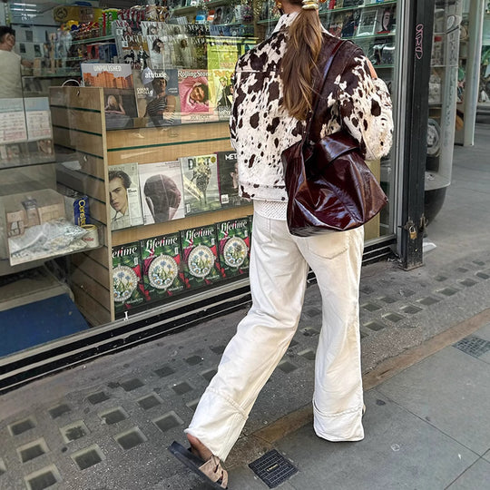 Damen trendige jacke mit Farbmix und einzigartigem Muster Heidi-Mode