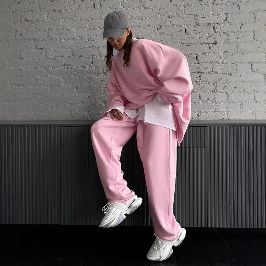 Damen Oversized Sweatshirt mit passender Jogginghose Heidi-Mode