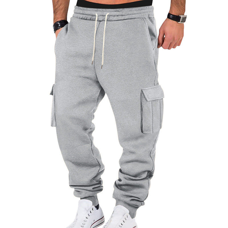 Herren Cargo-Sweatpants mit elastischem Bund und praktischen Seitentaschen Heidi-Mode