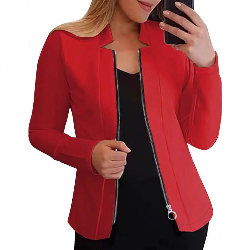Damen Bikerjacke mit innovativem Schnitt und praktischen Reißverschlussdetails Heidi-Mode