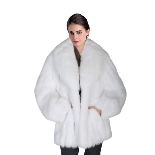 Damen Luxuriöse Kunstfelljacke mit voluminösen Ärmeln Heidi-Mode